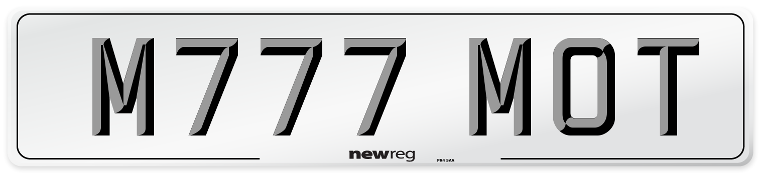 M777 MOT Number Plate from New Reg